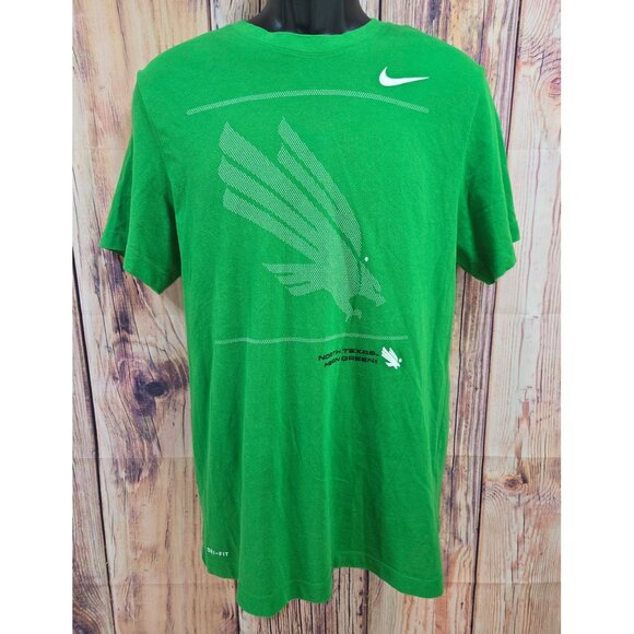 North Texas Mean Green Nike Dri-Fit Mens T-Shirt Medium - Picture 1 of 7
